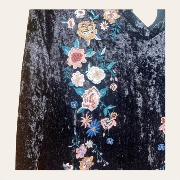 💥NWT💥 ODDY VELVET EMBROIDERED LONG SLEEVE TOP NEVER WORE PERFECT CONDITION - Picture 3 of 13